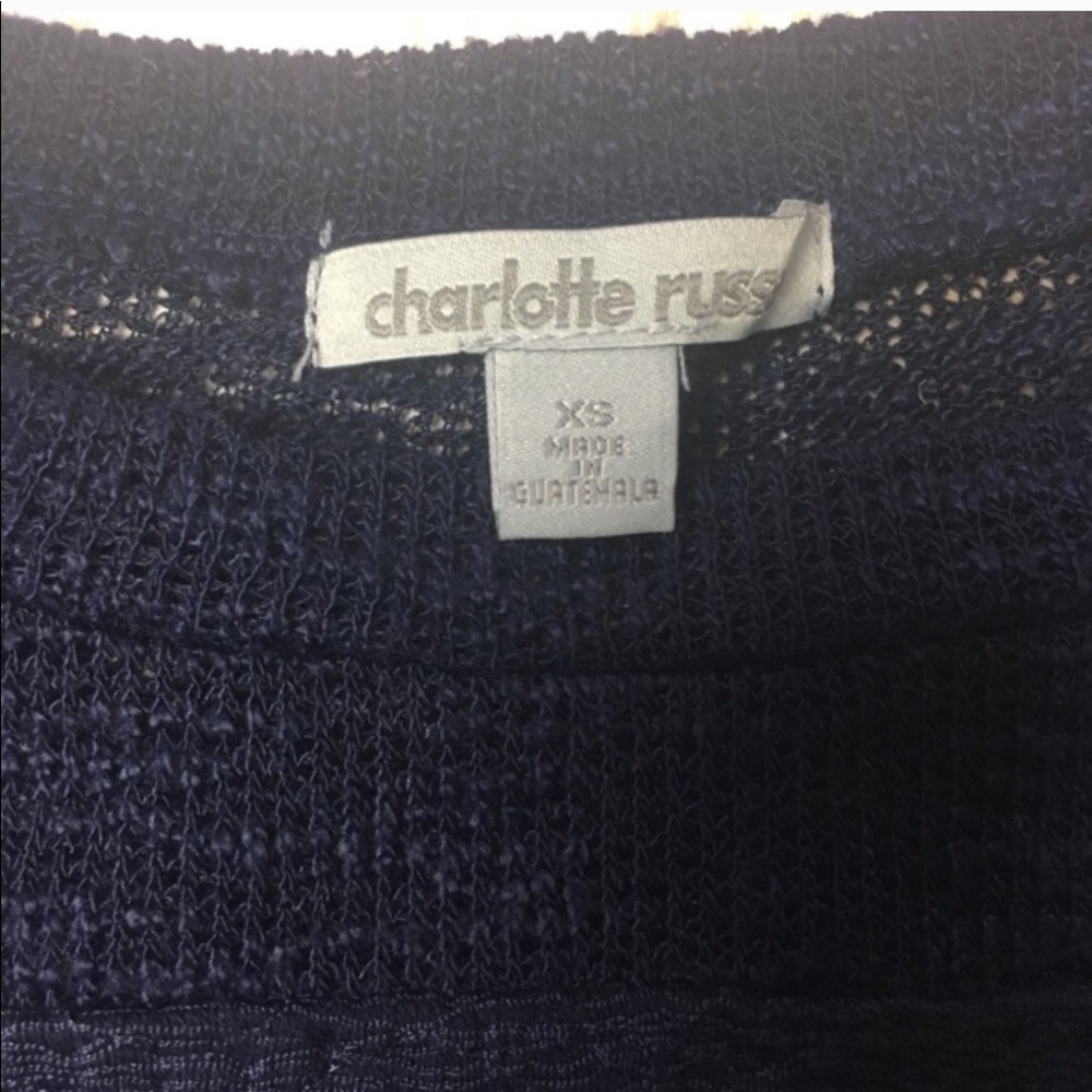 Navy Blue Charlotte Russe Long Sleeve Sweater - Picture 4 of 4